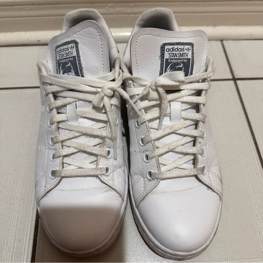 Adidas Stan Smith white and blue denim sneakers - Picture 6 of 11